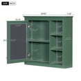 thumbnail image 3 of DEALTOPS Stylish Wall Mounted Bathroom Mirror Cabinet with Cabinet and Open Shelves, Green, 3 of 8