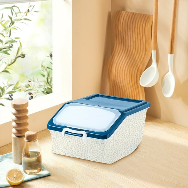 Vadktai Airtight Rice Storage Container, For Pantry Storage and Organization, BPA Free Plastic, With Measuring Cup, For Rice, Flour, Sugar, Baking Supplies