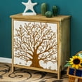 thumbnail image 2 of Sophia & William MDF PB Tree Pattern 32" 2-Door Accent Cabinet White Handles, Multicolor, 2 of 5