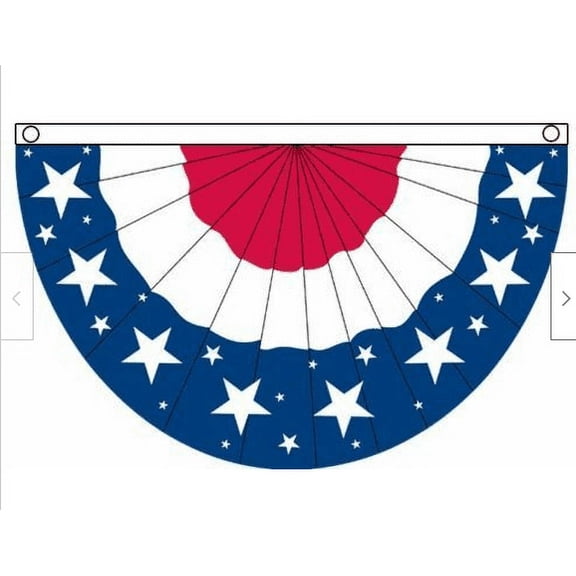 3x5 Ft USA BUNTING FLAG PLEATED FAN PARADE BANNER RED WHITE BLUE FLAG, bf