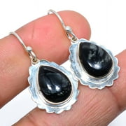 Picasso Jasper Gemstone 925 Silver Plated Earring Jewelry 1.3" T6, Valentine's Day Gift, Birthday Gift, Beautiful Jewelry For Woman & Girls