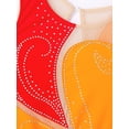 thumbnail image 4 of iixpin Kids Girls Rhinestone Ballet Lyrical Dance Dress Mesh Splice Gymnastics Leotard Figure Ice Skating Dancewear Orange 10, 4 of 7