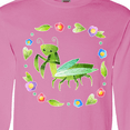 thumbnail image 4 of Inktastic Praying Mantis with Flowers and Leaves Long Sleeve T-Shirt, 4 of 5