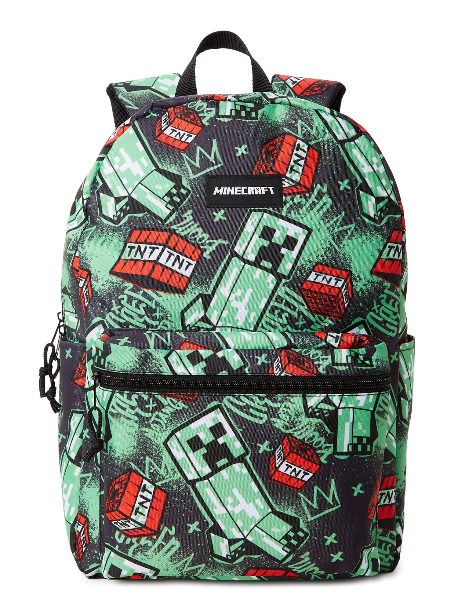 Minecraft Unisex TNT Printed Backpack Green Black