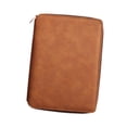 thumbnail image 2 of Rongfmy Zippered Notebook Meeting Folder 6Ring Binder Notebook for Travel Writers Brown, 2 of 9