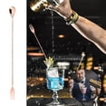 thumbnail image 2 of Bar Spoon With Full Twisted Stem Handle Bartender Tool Copper, 2 of 7
