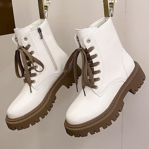 JUSLIO Boots for Women,High Heel Fashion Casual Ankle Boots Comfort Solid Color Round Toe Womens Boots