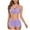 Purple, variant on Enjoytime Womens Tummy Control Bathing Suits Modest High Waisted Bikini Sets Cute Adjustable Spaghetti Straps Crop Top with Boyshort 2 Piece Swim Suit 2025