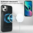 thumbnail image 6 of for iPhone 14 Plus PU Leather Back Case, Built-in Invisible Stand [Compatible with Magsafe] Protective Slim Kickstand Anti-fall Phone Cover Compatible with iPhone 14 Plus, Black, 6 of 8