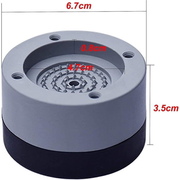 Pies de lavadora Almohadillas antideslizantes y antivibración Pies de reducción de ruido Almohadillas de arandela amortiguadoras para lavadora y secadora Banban gris ZefeiWu 8390606581570
