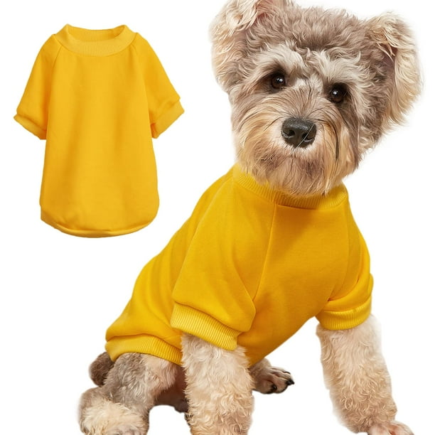 Suéter para cachorros para perros pequeños, ropa cálida de invierno para gatos, sudadera para mascotas, prendas de punto, ropa para perritos y gatitos, amarillo, mediano