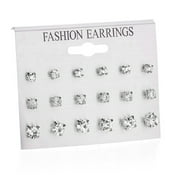 Mortilo Earrings Ear Ring Set Combination Of 9 Sets Of Heart-Shaped Earrings