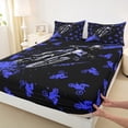 thumbnail image 3 of Castle Fairy Dirt Bike Boy Girl Twin Sheet Sets 3pcs,Black Blue Twin Fitted Sheet Microfiber,Extreme Sport Breathable Flat Sheet,Microfiber Bedroom Decor, 3 of 7
