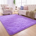 thumbnail image 4 of Soft Fluffy Area Rugs for Bedroom, 4 x 6 Feet Fluffy Shag Plush Shaggy Rug for Girls Kids Baby Teen Dorm Home Decor Aesthetic, Nursery for Living Room Christmas Decor (Purple), 4 of 7