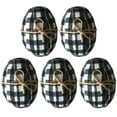 thumbnail image 6 of FaLX 5 Pcs/Set Easter Eggs Pendants Contrast Color Plaid Print with Strap Realistic Egg Fabric Cover Decorative Reusable Happy Easter Egg Decoration Toys Easter Supplies, 6 of 8