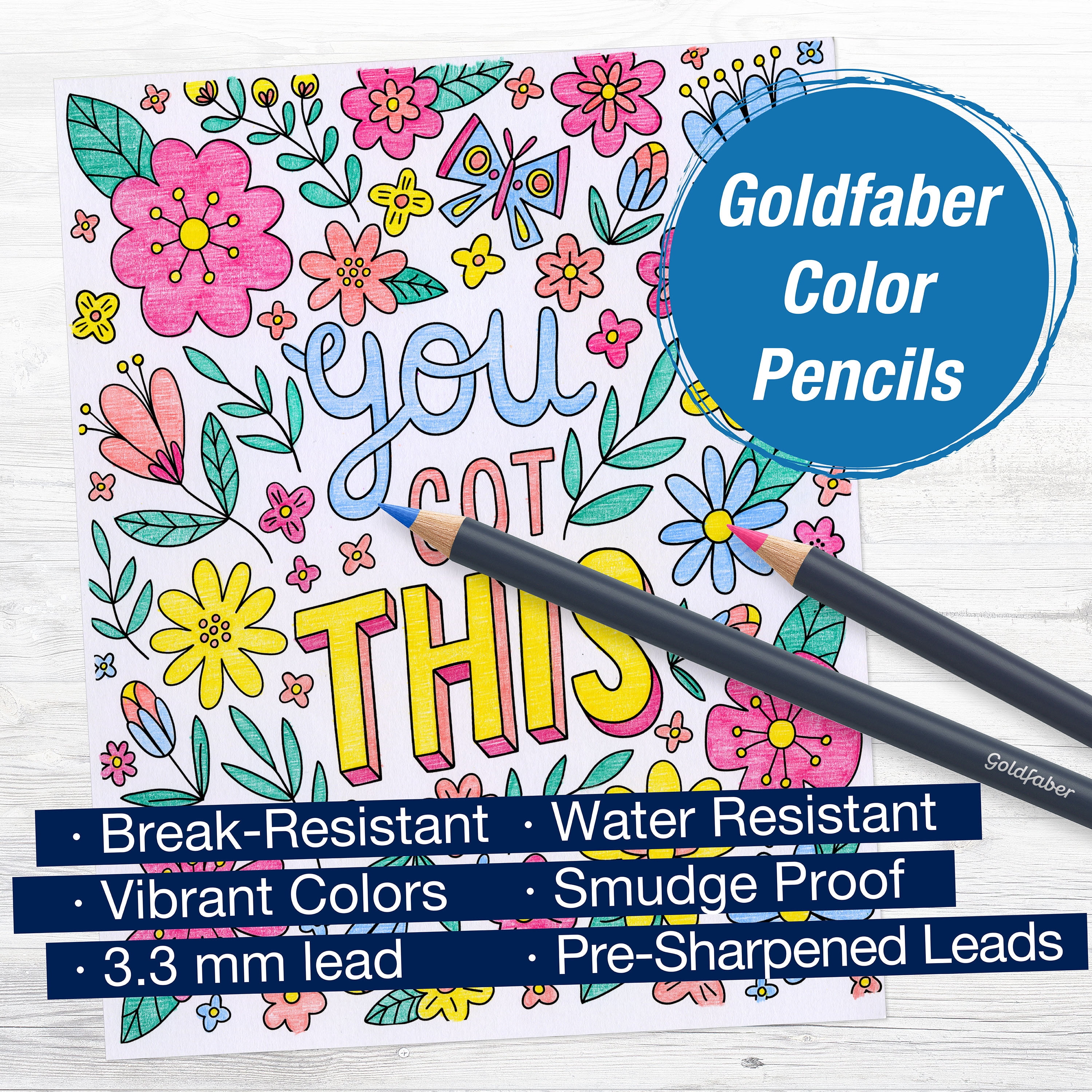 Faber-Castell Color by Number Wall Art You Got This - Color by Number for Adult, Men and Women