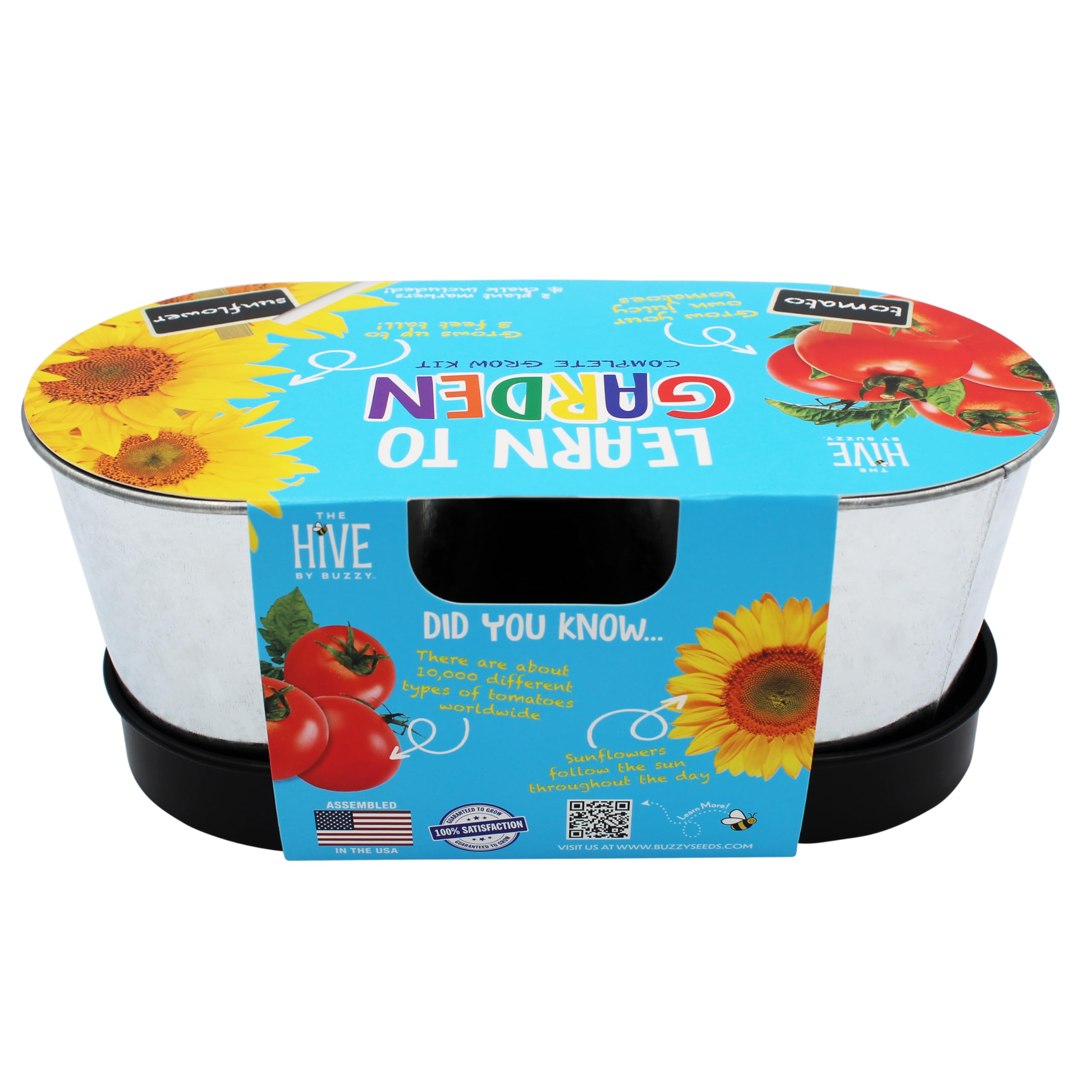 Kids Gardening Kit – Grow Tomato and Sunflower Plants with Planters and Seeds, Fun Educational Gift