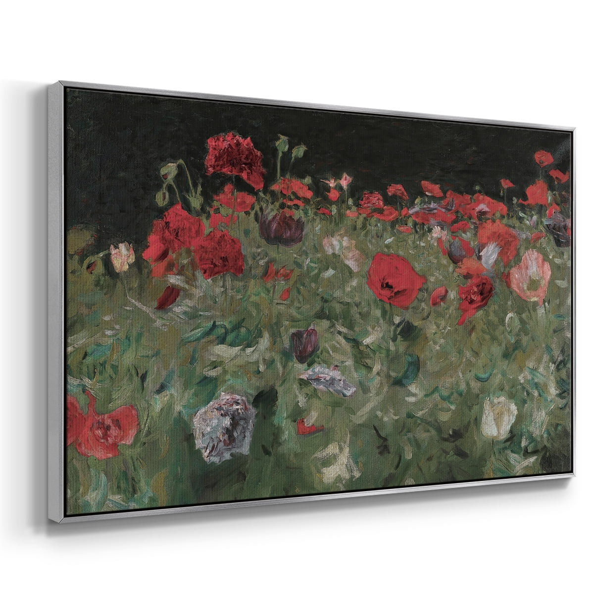 Vintage Botanical Print-XCV By Wexford Home Framed in Silver Wood Gallery Wrapped Canvas 27 in. x 41 in.