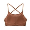 thumbnail image 4 of AINIYS Sports Yoga Bra Bralette Wireless Strappy L Criss Cross Back &nbsp;Workout Gym Athletic Fitness Bra Secure Fit Bra for Women Quick-Dry Bra Moisture-Wicking Breathable Everyday Bras Brown L, 4 of 5