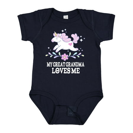 

Inktastic My Great Grandma Loves Me Unicorn Gift Baby Girl Bodysuit