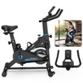 thumbnail image 2 of S-HOME Indoor Exercise Bike with Adjustable Resistance and Monitor, Stable Base, Portable Design for Home Fitness Daily Use, Black+Blue, 2 of 19