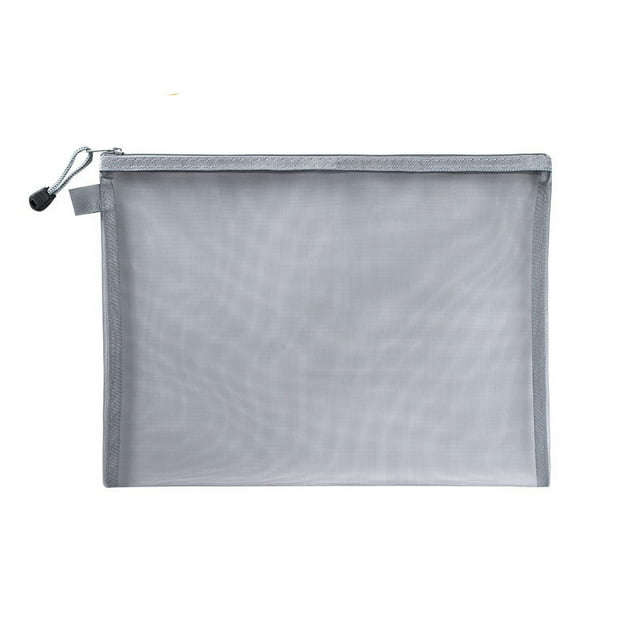 Zhuge 10 piezas A6 Bolsa de maquillaje Bolsa de cosméticos Carpeta de archivos Bolsa de malla Bolsas de papel Carpetas Bolsa de archivo Cremallera Material de oficina, 827*453in, Gris