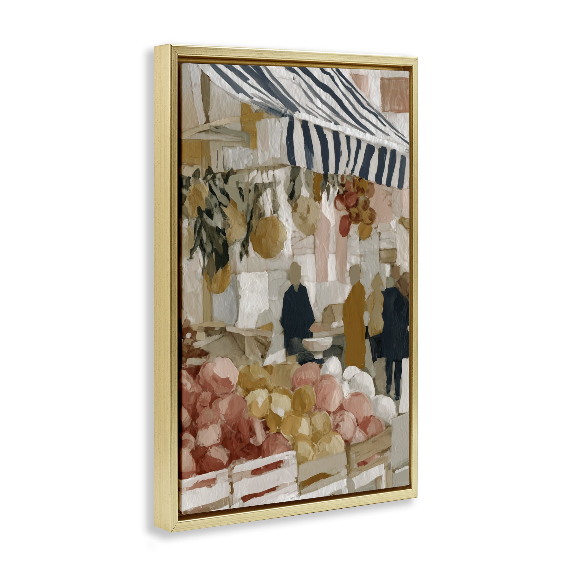 Stupell Industries Market Stall with Fresh Citrus Gold Framed Floater Canvas Wall Art, design by Chromatic Storm Studio