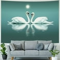 thumbnail image 4 of Fenyluxe Swans Moonlight Romance Print Tapestry Short Plush Wall Hanging Art for Living Room Bedroom Dorm Home Decor 40x60inch, 4 of 6