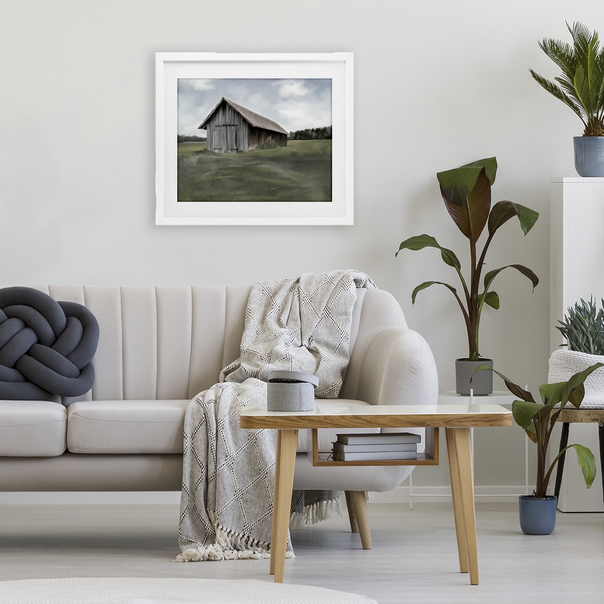 Stupell Industries Farm's Back Pasture White Framed Print Under Glass, design by Kim Allen
