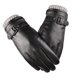 thumbnail image 2 of Guantes de cuero genuino para hombre, cálidos, resistentes al viento, con cobertura total para pantalla táctil, para senderismo, camping, ciclismo y pesca., 2 of 5