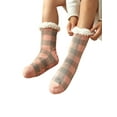 thumbnail image 3 of FOCUSNORM Winter Christmas Female Socks, Ladies Thickened Plaid Stocking Medium Tube Socks, 3 of 4