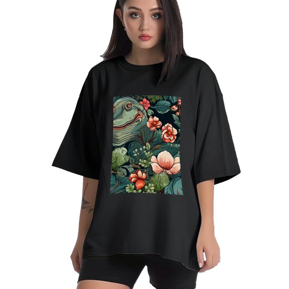 Plus Size Shirt for Women Black Tops for Women Short Sleeves Shirt for Women Victorian Hippo T Shirt Crewneck Shirt for Women XS
