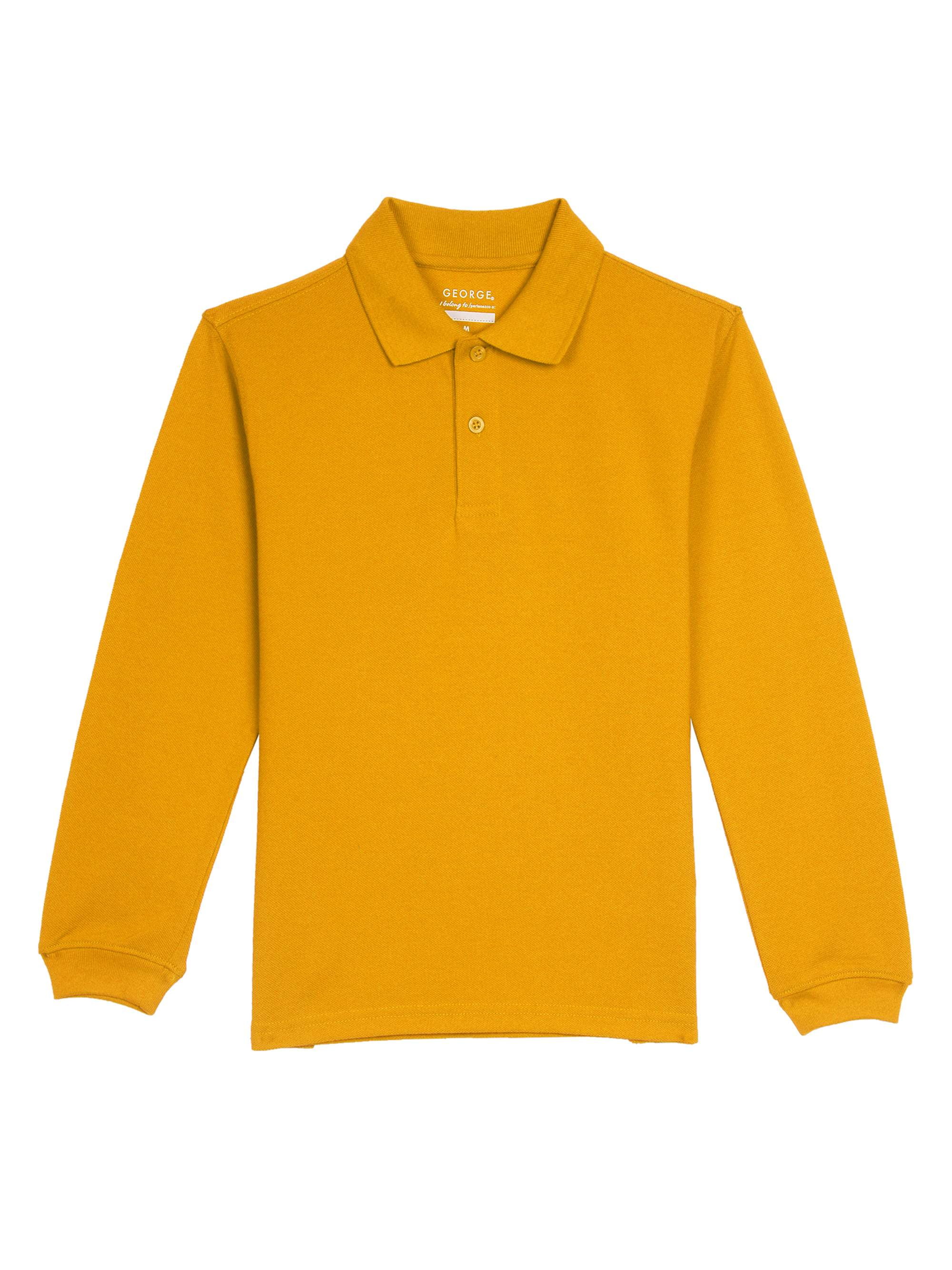 Boys School Uniform Long Sleeve Pique Polo Shirt (Little Boys & Big Boys