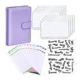 thumbnail image 2 of Carpeta de Cuaderno A6, Carpeta de Presupuesto, Bolsillos Transparentes de PVC con Pegatinas de Letras, Sobres de Presupuesto en Efectivo para Planifi Púrpura Soledad Presupuesto de la carpeta, 2 of 7