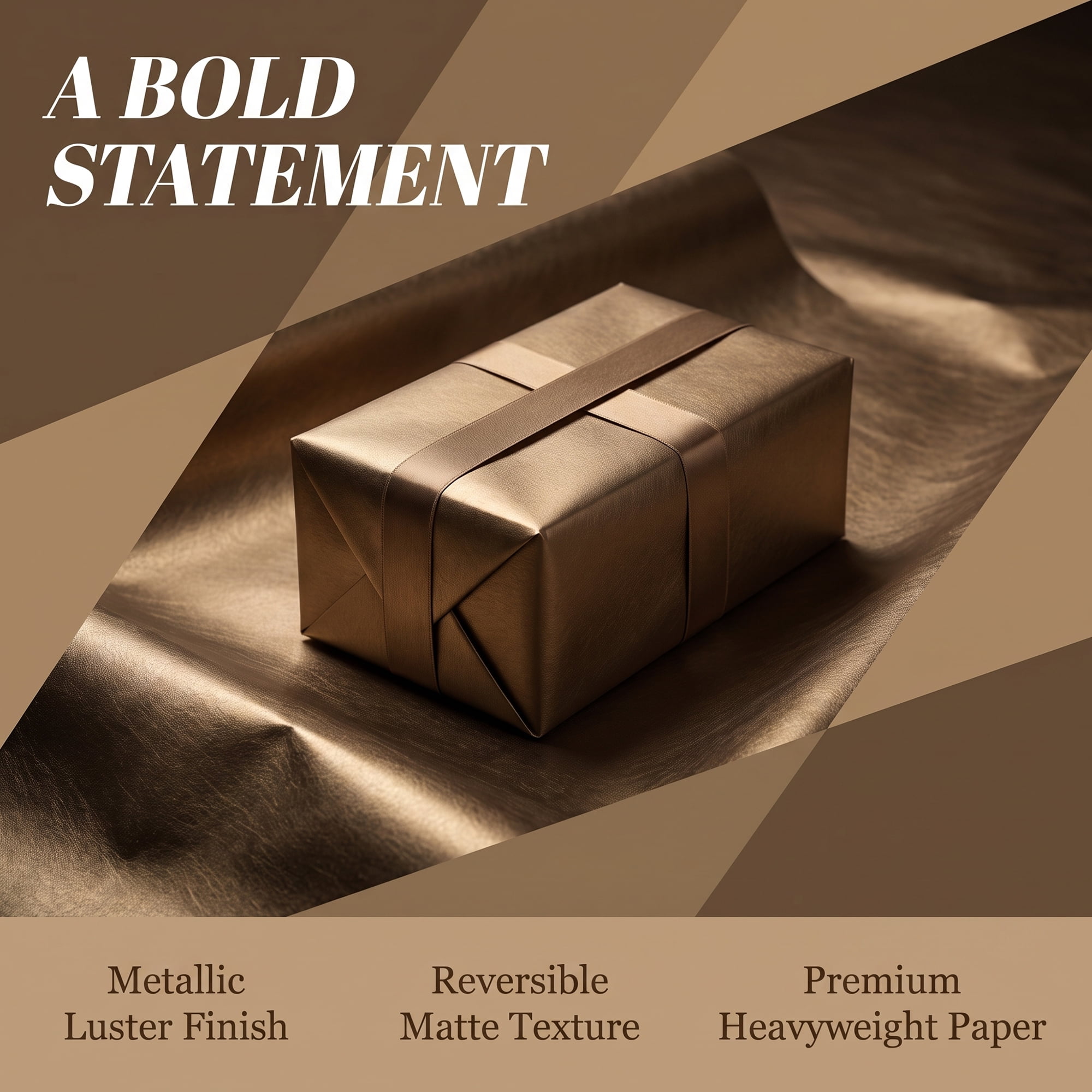 Unique Bargains 3Pcs Heavyweight Matte Gift Wrapping Paper Brown 27.6" x 19.7"