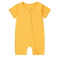 thumbnail image 2 of KyCheLot Baby Rompers Boys Girls Short Sleeve Sleepwear Playwear Zip up Cotton Romper Daily 0-24 Months, 2 of 7