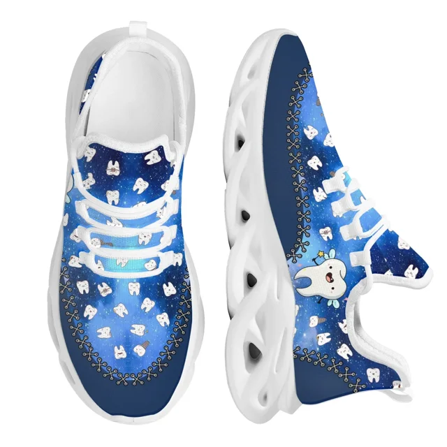 Zapatos planos con estampado de dibujos animados para mujer, zapatillas informales de malla transpirable,