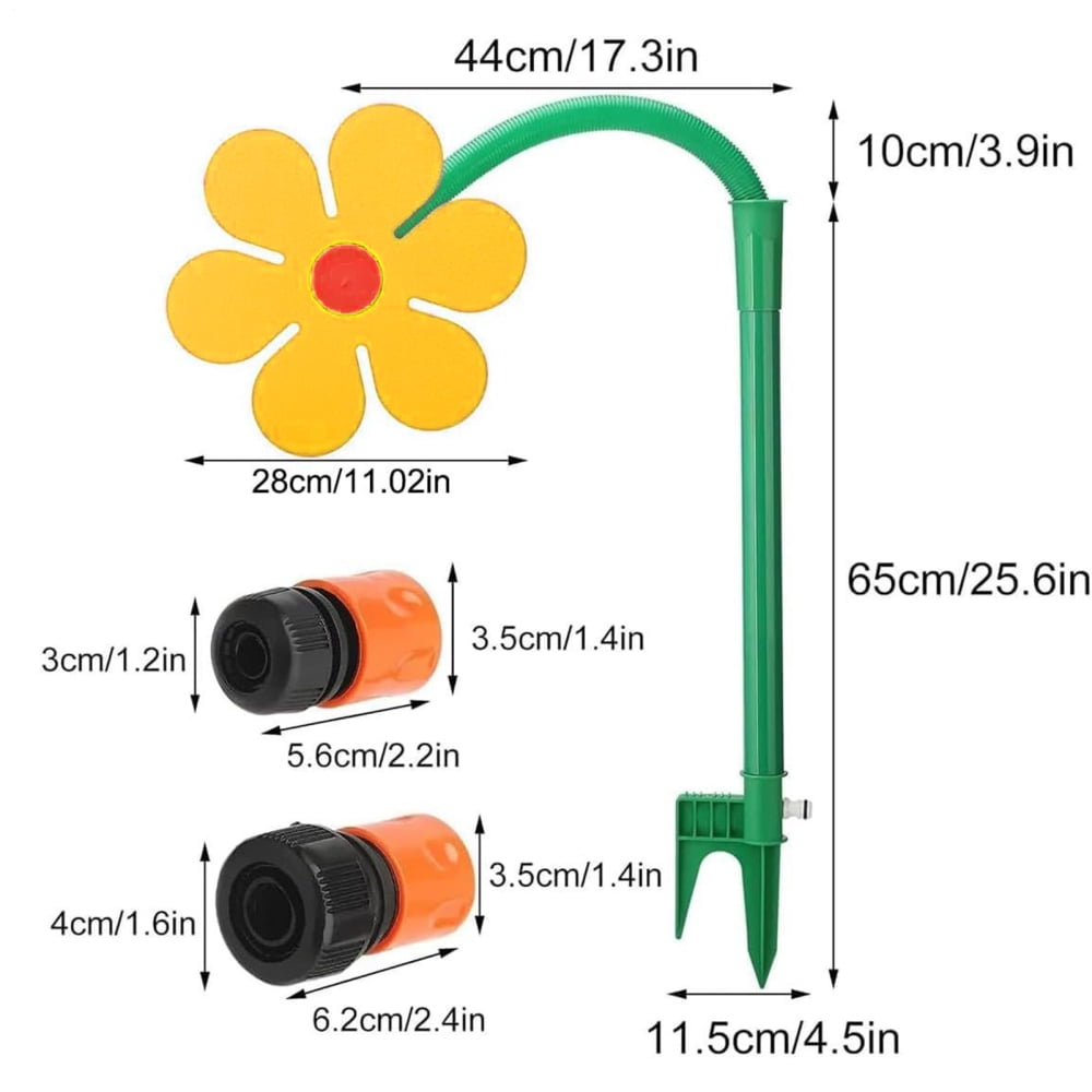 Ksruee Lawn Sprinkler Daisy Flower Sprinkler for Kids Outdoor Play 360 Degree Rotating Yard Water Toy Irrigation Tool Backyard Game for Outdoor Yard Decor Kids Dogs Playing reliable