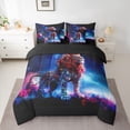thumbnail image 2 of Castle Fairy Abstract Lion Wildlife Bedding Comforter Set,Cosmos Galaxy King Bedding Sets, 2 of 8