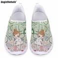 thumbnail image 1 of Doginthehole - Zapatos planos informales con diseño de enfermera y dibujos animados de colores degradados para mujer, mocasines de malla transpirables de verano, cómodos zapatos de enfermera, 1 of 5