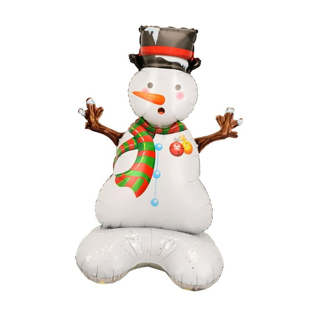 Globo de Navidad Globo de pie Juguete divertido Globo de Navidad Regalo de Navidad para jardín Decoración del hogar Vacaciones Halloween Césped Muñeco de nieve 120x75cm