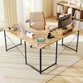 thumbnail image 4 of Gymax Bureau d'Ordinateur en L Réversible de 95 Pieds' pour 2 Personnes, Longue Table, Support d'Écran, Naturel, 4 of 10