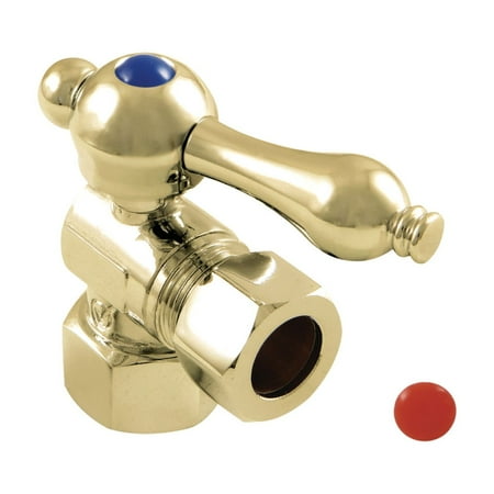 Kingston Brass CC44402 1/2" FIP x 1/2" OD Comp Angle Stop Valve, Polished Brass