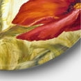 thumbnail image 3 of Designart 'Blossoming Red Poppies In Wheat Fields II' Traditional Circle Metal Wall Art 11x11 - Disc of 11, 3 of 5