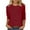 03-Wine, variant on Summer Tops for Women 3/4 Sleeve Shirts Solid Summer T-shirt Loose Round Neck Casual Tops Basic Tees Blouses Dark Blue 2XL