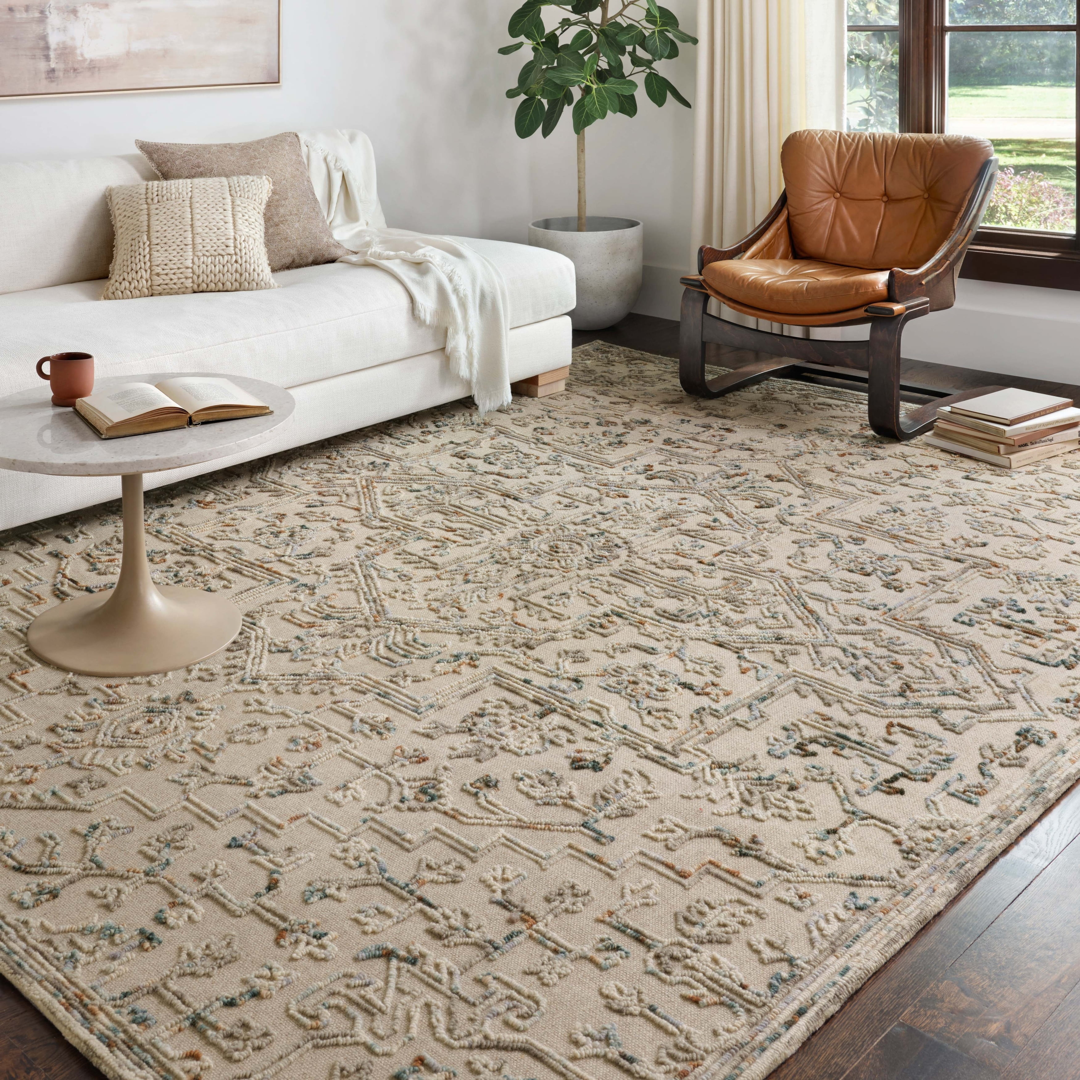 Alexander Home Diana Botanical 100% Wool Hooked Area Rug