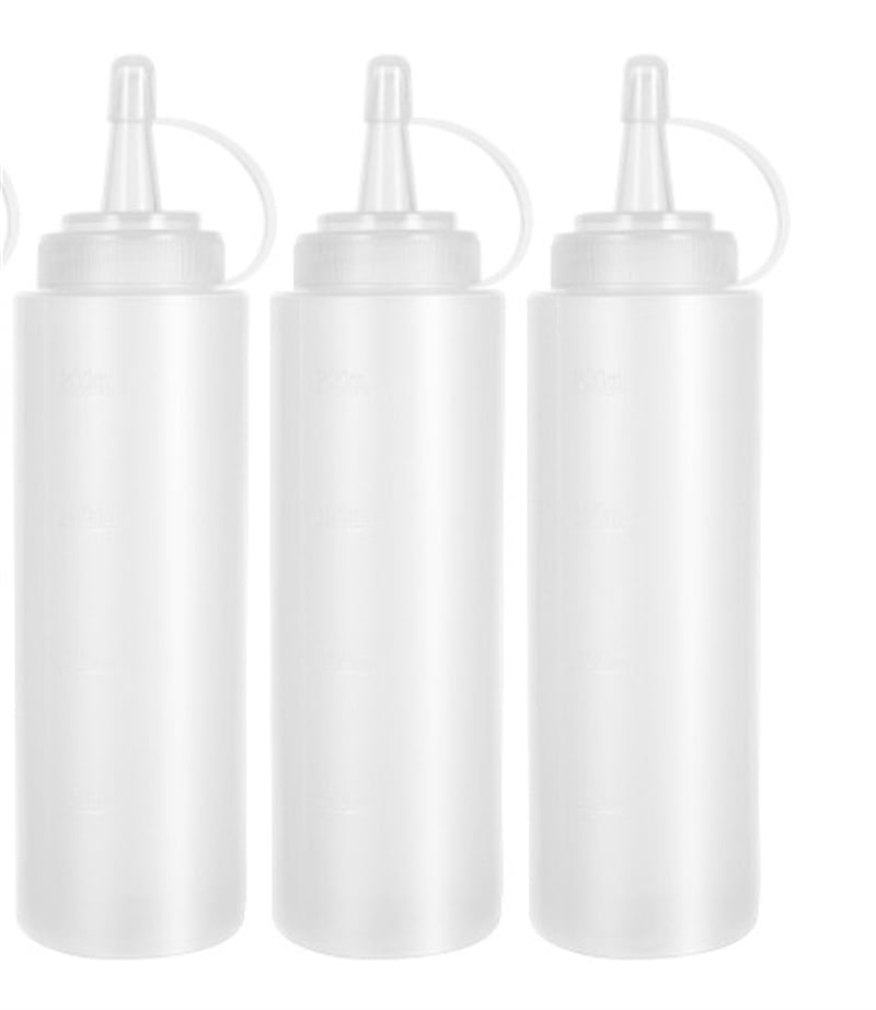 Happon Condiment Squeeze Bottles, 3Pack 12 oz Food Grade Plastic