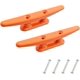 thumbnail image 1 of Cornamusa de cuerda de 2 piezas (naranja), para canoas, cornamusa de amarre de alta calidad, pontón, kayak, muelles, cornamusa de nailon de 100 mm, 1 of 5