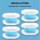 thumbnail image 3 of Dog Toothbrush, 360 Finger Toothbrush Kit, Ergonomic Design, Full Surround Bristles for Easy Teeth Cleaning,Blue 4-Pack, 3 of 5