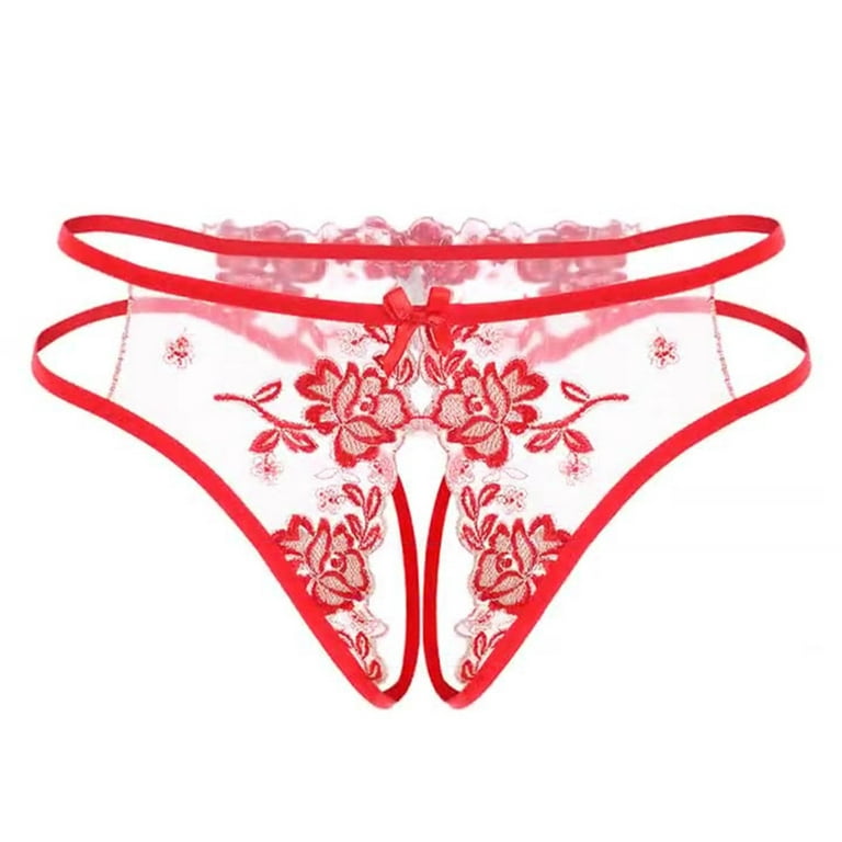 Aayomet Women'S Panties Womens Lace Thong Panties Seamless Solid Color  Comfortable Low Waist Panties,Red One Size 